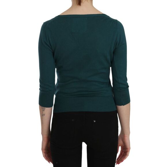 PINK MEMORIES 34 Sleeve VNeck Cardigan Women Blue Tops & T-Shirts - Picture 4 of 5